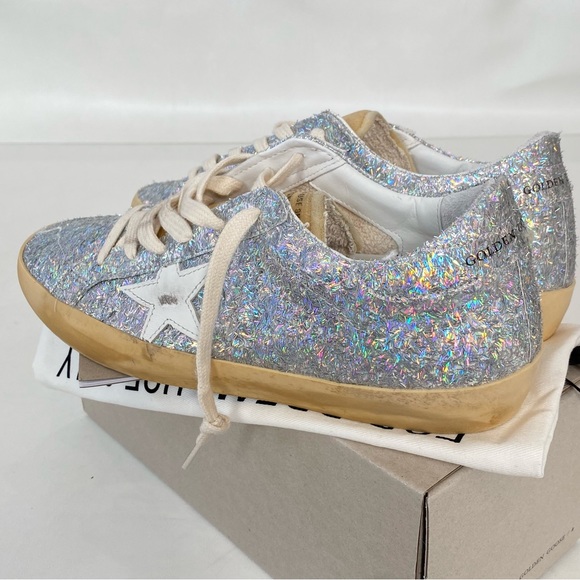 Golden Goose Iridescent Low top Superstar Silver Holographic Sneaker - Picture 4 of 9